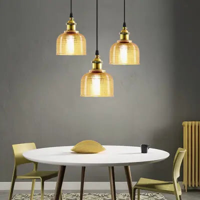 Vintage Textured Lattice Glass 1-Light Pendant Light Cuvalon