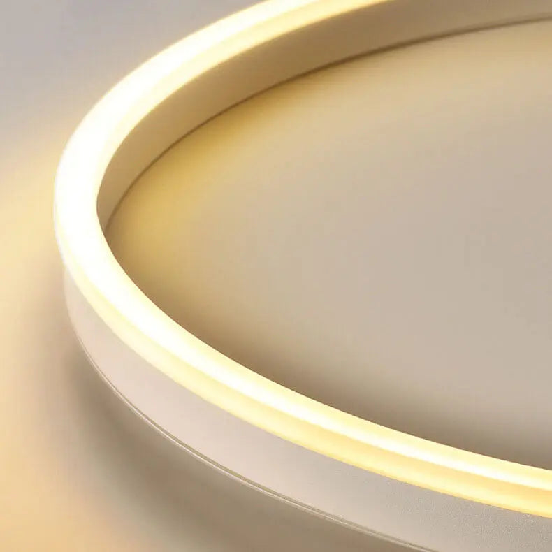 Nordic Minimalist Circle Ring Iron Acrylic LED Flush Mount Ceiling Light Cuvalon