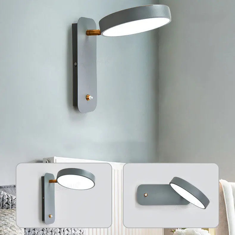 Nordic Simple Round Rotatable Switch LED Reading Wall Sconce Lamp Cuvalon