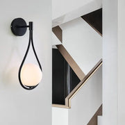 Modern 1-Light Globe Water Drop Shape Armed Sconce Lamp 2 Design Cuvalon