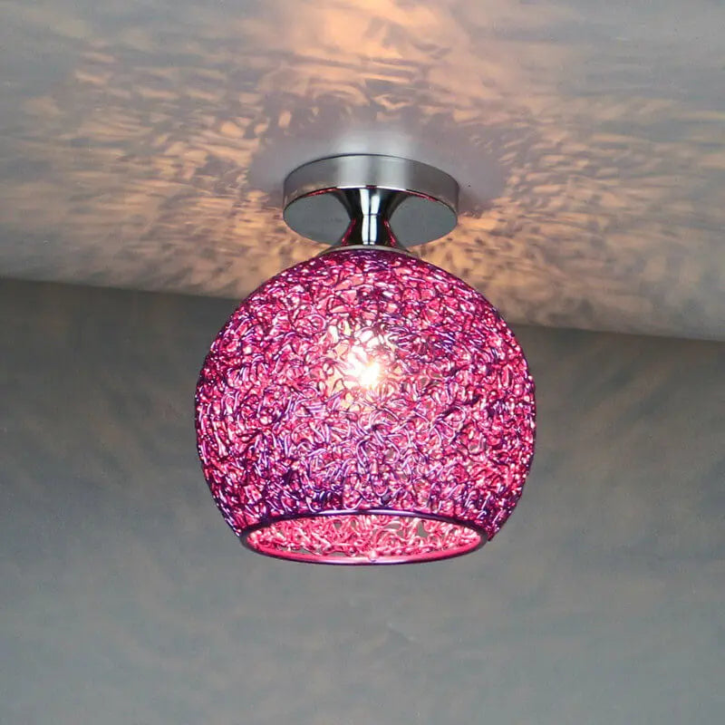 Modern Colorful 1-Light Dome Semi-Flush Mount Light Cuvalon