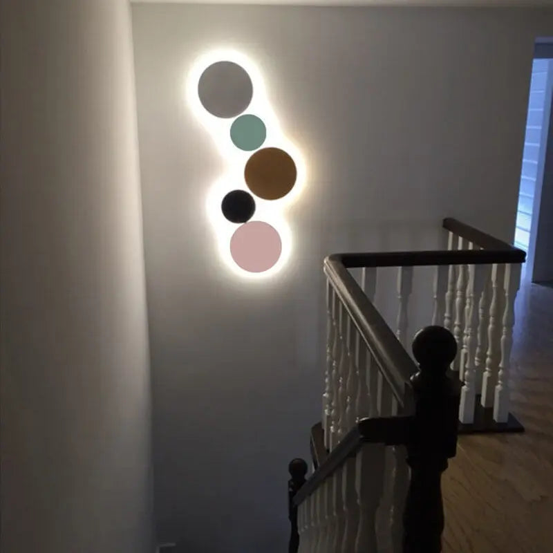 Modern Minimalist Colorful Round Iron LED Wall Sconce Lamp Cuvalon