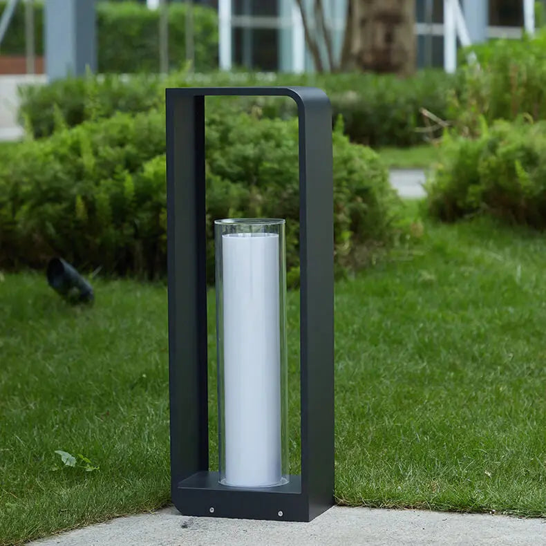 Modern Minimalist Square Frame Stainless Steel Acrylic LED Waterproof Lawn Landscape Light For Outdoor Patio Cuvalon