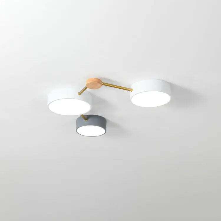 Scandinavian Minimalist Solid Wood Iron LED Flush Mount Lighting Cuvalon