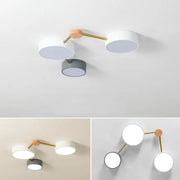 Scandinavian Minimalist Solid Wood Iron LED Flush Mount Lighting Cuvalon