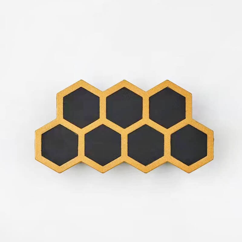 Outdoor Simple Hexagonal Combination Black Gold LED Wall Sconce Lamp Cuvalon