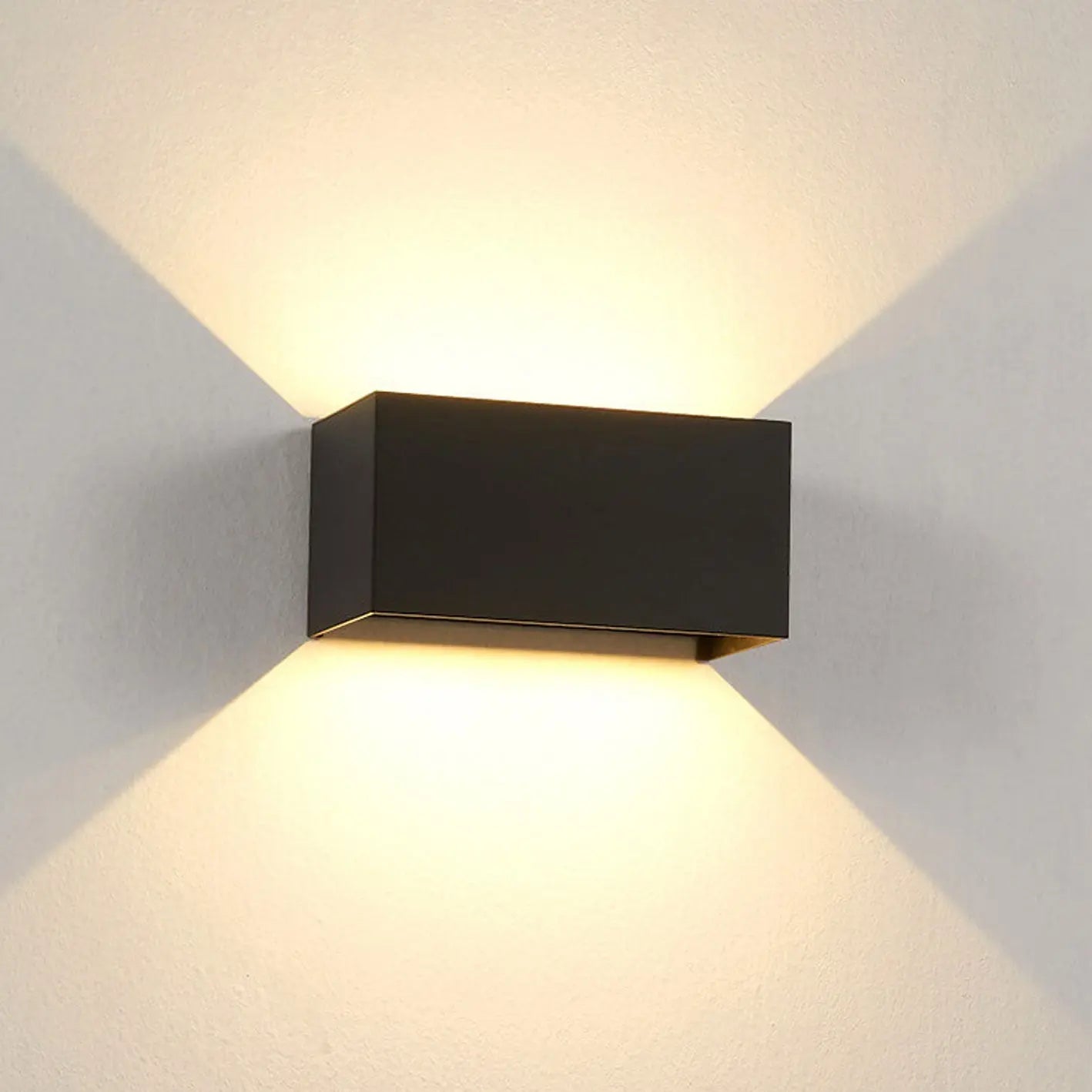 Modern Outdoor Waterproof Rectangular LED Up and Down Illuminated Outdoor Wall Sconce Lamp Cuvalon