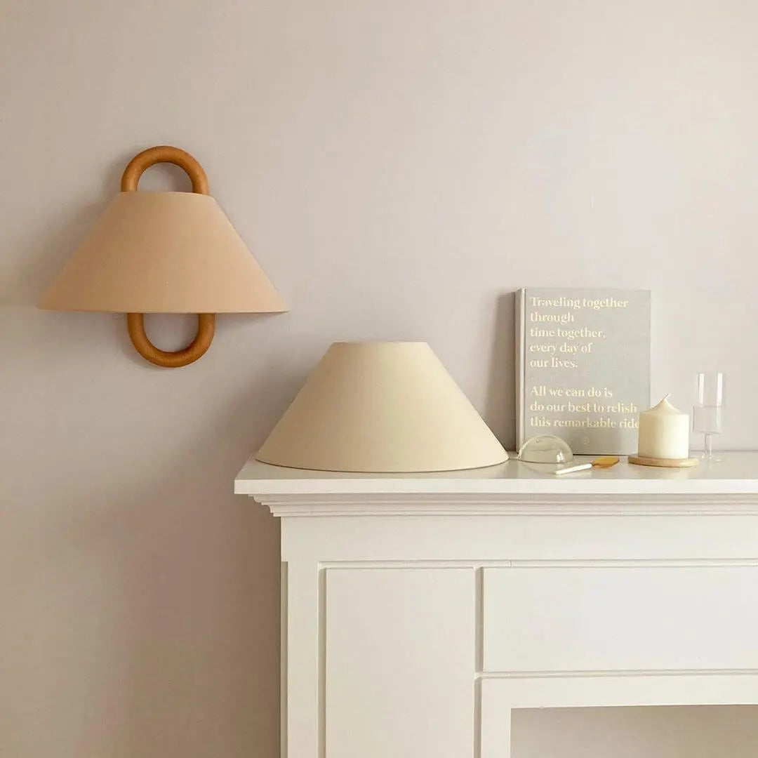 Modern Original Solid Wood Pleated Semi-Circle 1-Light Wall Sconce Lamp Cuvalon