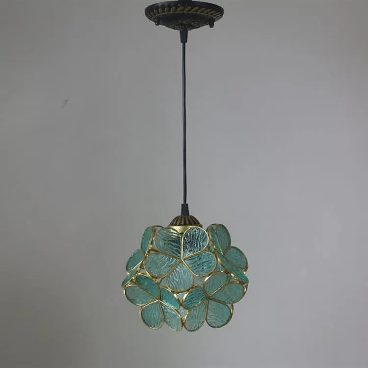 Vintage Stained Glass Petal 1-Light Pendant Light Cuvalon