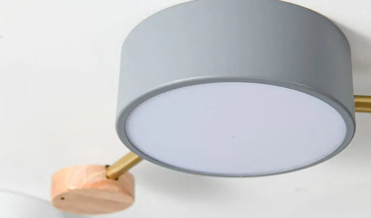 Scandinavian Minimalist Solid Wood Iron LED Flush Mount Lighting Cuvalon