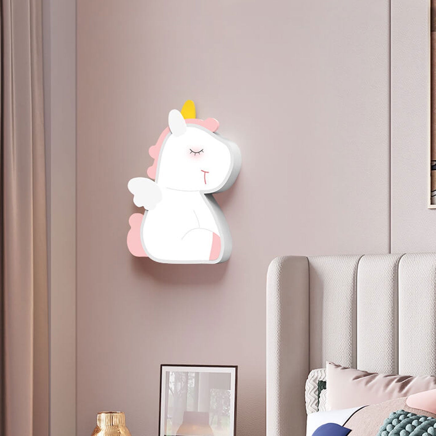 Creative Cartoon Rabbit Unicorn Kids LED Wall Sconce Lamp Cuvalon