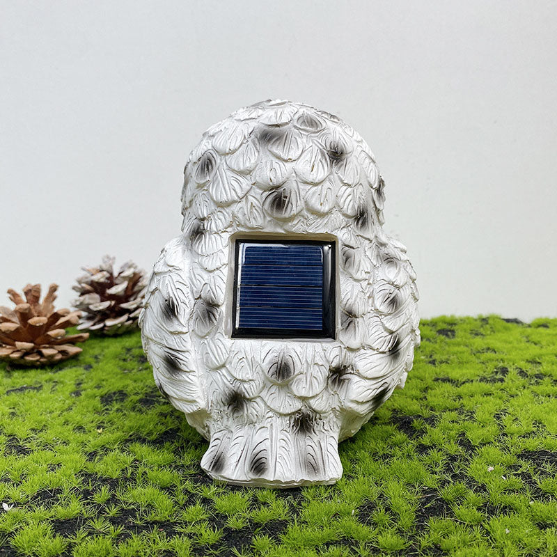Solar Modern Creative Resin Owl Decoration LED Outdoor Landscape Light Cuvalon