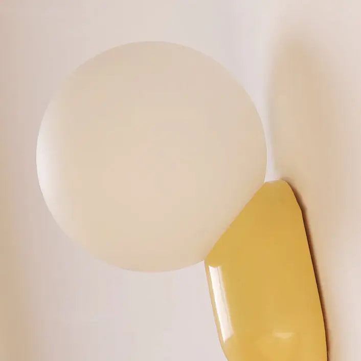 Macaron Cream Style Resin Glass Ball 1-Light Wall Sconce Lamp Cuvalon