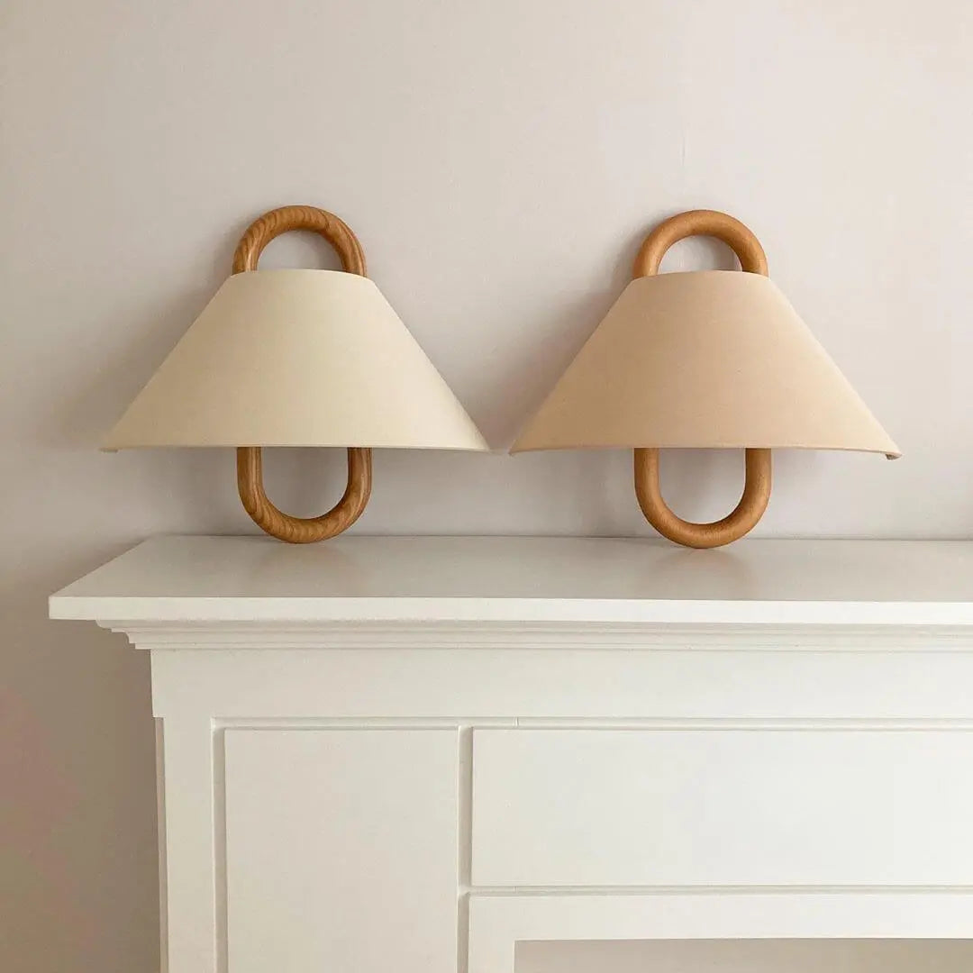 Modern Original Solid Wood Pleated Semi-Circle 1-Light Wall Sconce Lamp Cuvalon