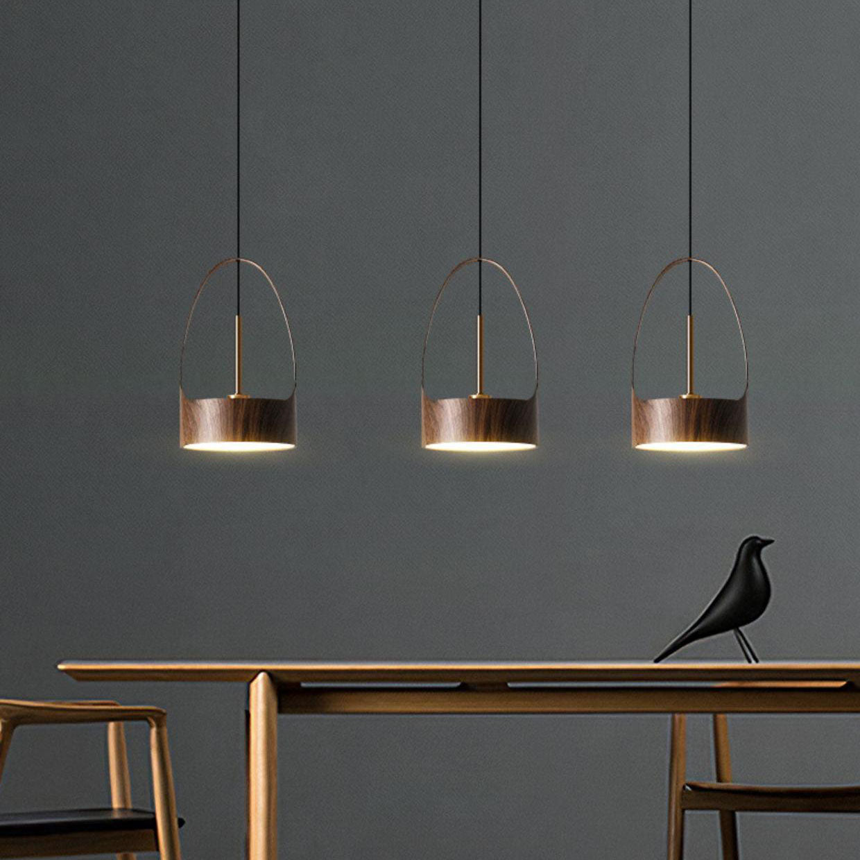 Contemporary Scandinavian Round Iron Acrylic LED Pendant Light For Bedroom Cuvalon