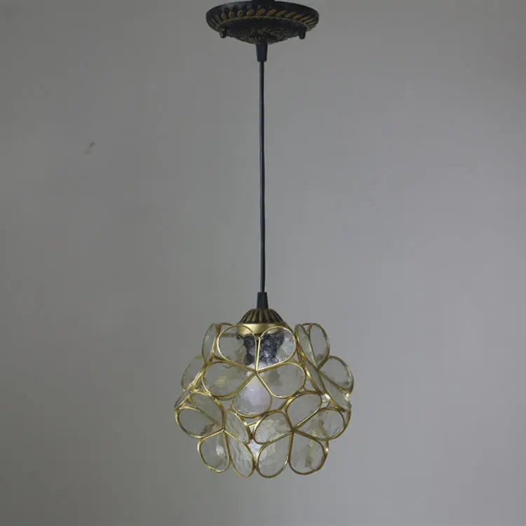 Vintage Stained Glass Petal 1-Light Pendant Light Cuvalon