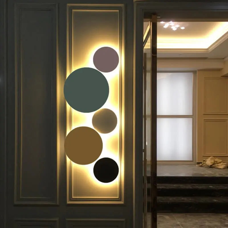 Modern Minimalist Colorful Round Iron LED Wall Sconce Lamp Cuvalon