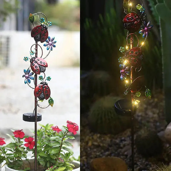 Solar Iron Hummingbird Butterfly Dragonfly Garden Lawn Landscape Light Cuvalon