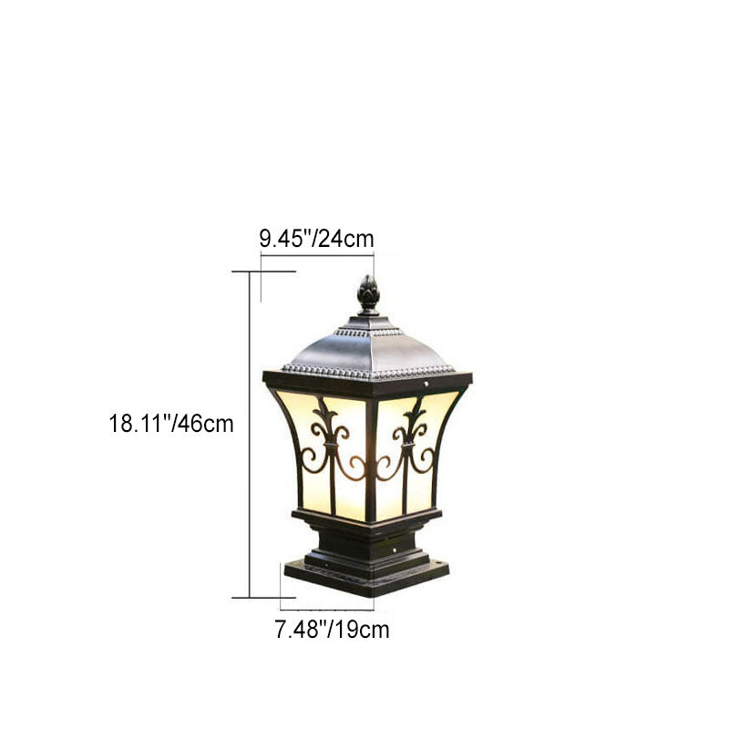 Modern Vintage Waterproof Patio Solar Outdoor Column Head Light Cuvalon