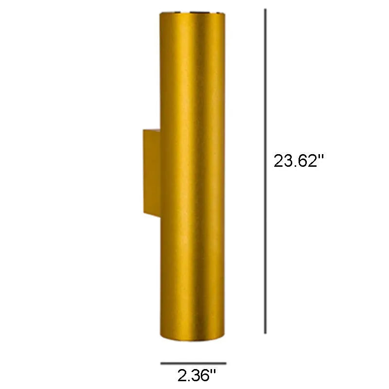 Simple Aluminum Cylindrical 2-Light Wall Sconce Lamp Cuvalon