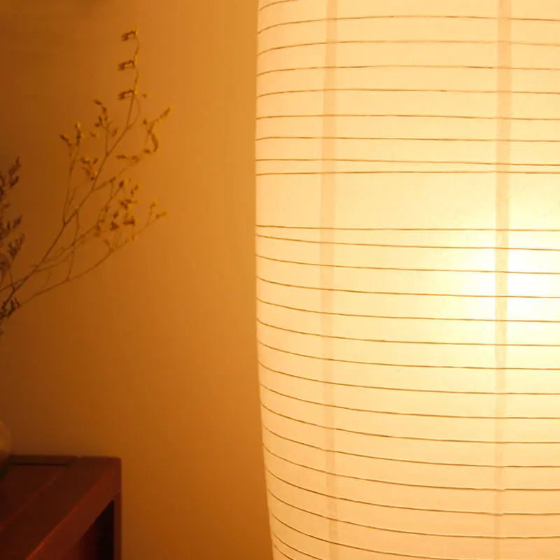 Nordic Minimalist Rice Paper Column 2-Light Standing Floor Lamp Cuvalon