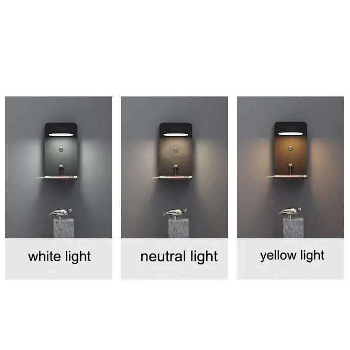 Modern Iron Square LED USB Rechargeable Wall Sconce Lamp Cuvalon