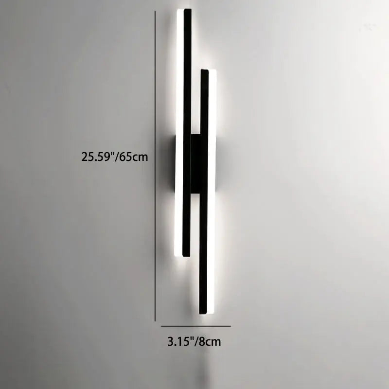 Modern Minimalist Lines Iron Acrylic LED Wall Sconce Lamp Cuvalon