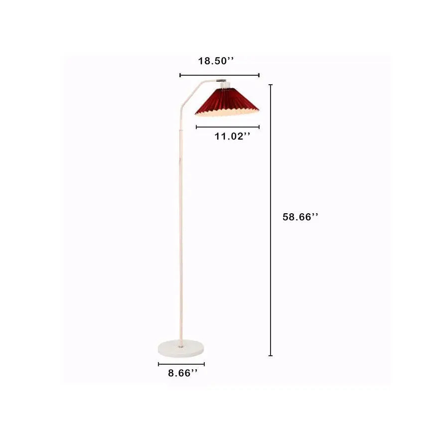 Minimalist Fabric Pleated Shade 1-Light Standing Floor Lamp Cuvalon
