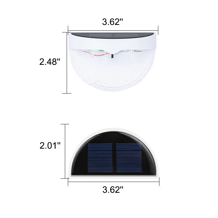 Solar Semi Circle Outdoor Waterproof Light Shadow Fence Wall Sconce Lamp Cuvalon