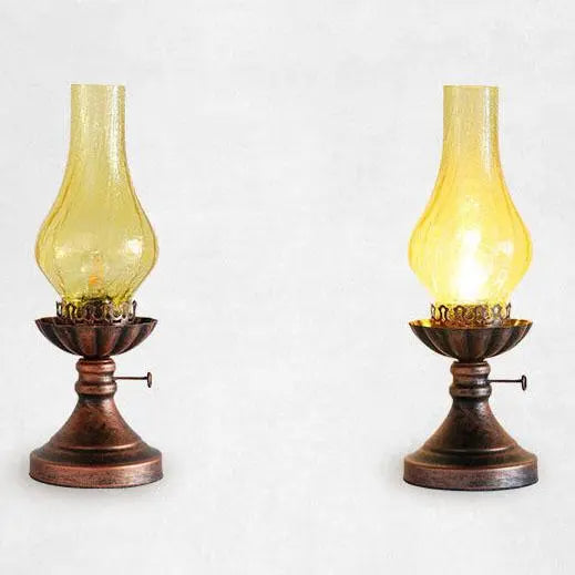 Vintage Antique Kerosene Oil Lamp 1-Light Table Lamp Cuvalon