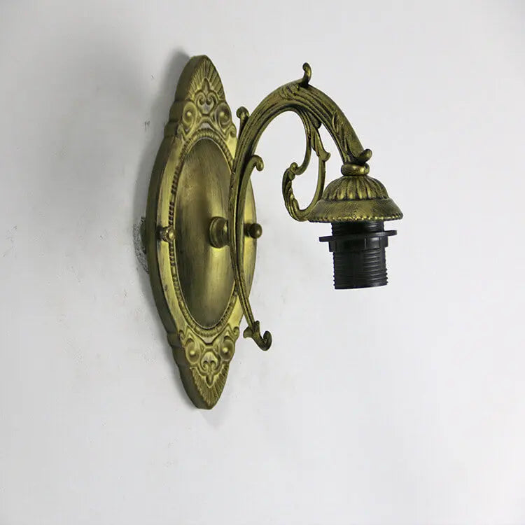 Vintage Tiffany Petals Stained Glass 1-Light Wall Sconce Lamp Cuvalon