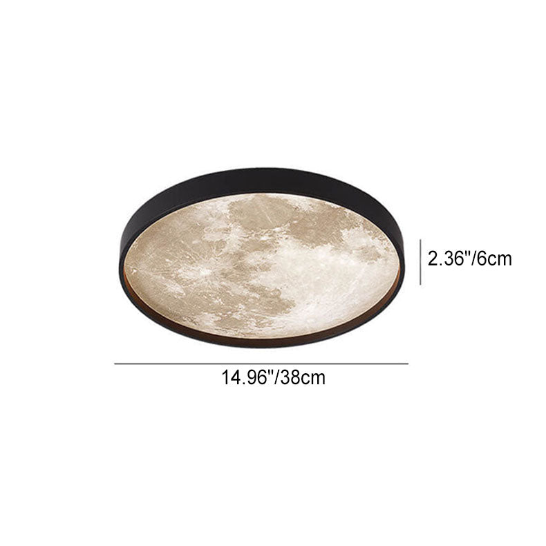 Nordic Creative Moon Round LED Flush Mount Ceiling Light Cuvalon