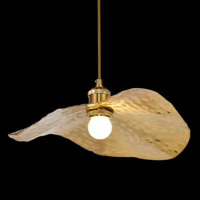 Modern Golden Bronze Color Lotus Leaf Shape 1-Light Pendant Light Cuvalon