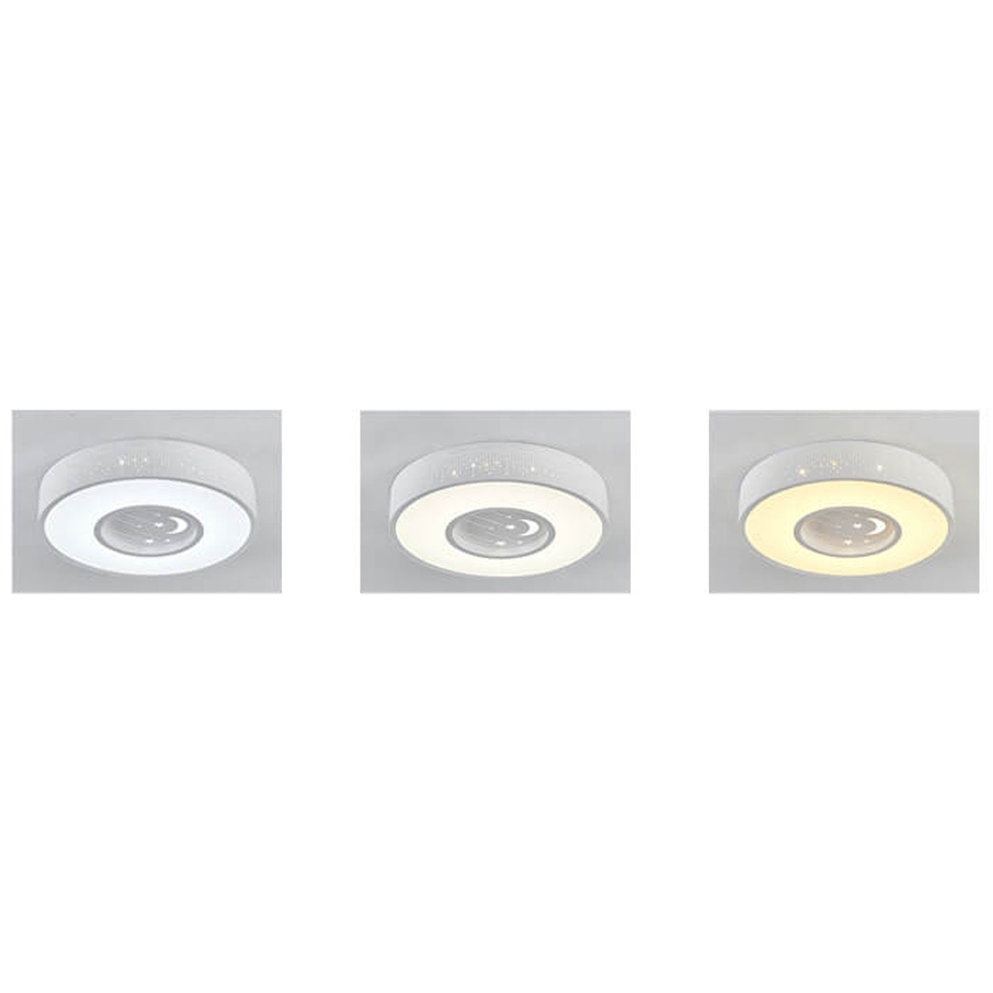 Modern Minimalist Starry Sky Round Children's LED Flush Mount Ceiling Light Cuvalon