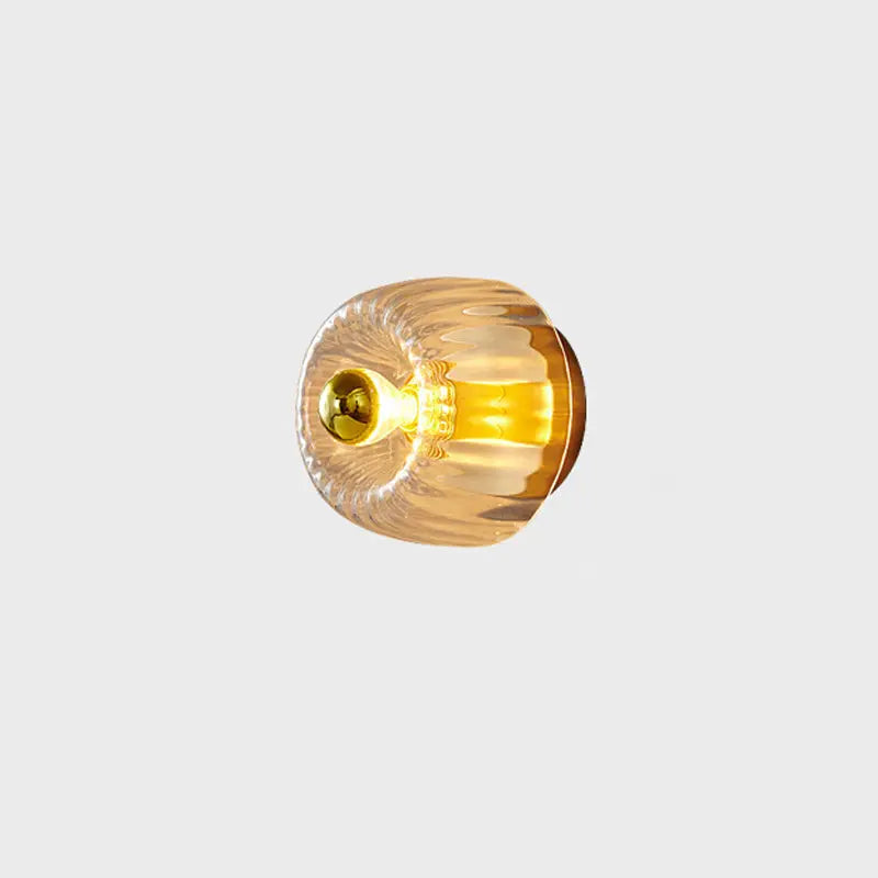 Modern Luxury Glass Sun Shape Full Copper Dual Purpose 1-Light Flush Mount Light Cuvalon