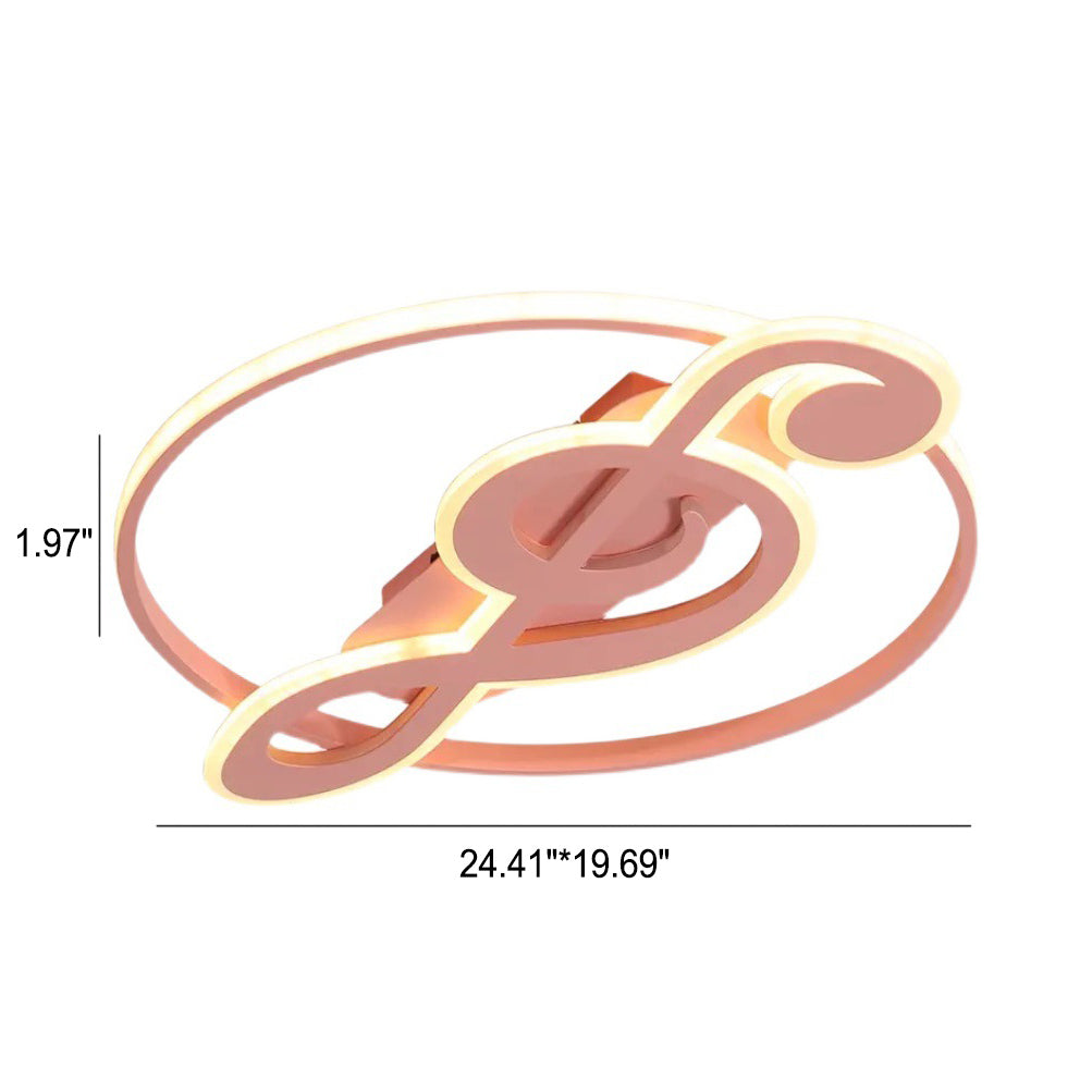 Nordic Creative Music Notes Design LED Flush Mount Ceiling Light Cuvalon