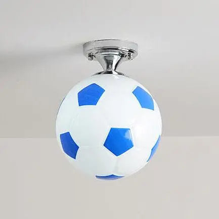 Creative Basketball Soccer Glass 1-Light Semi-Flush Mount Ceiling Light Cuvalon