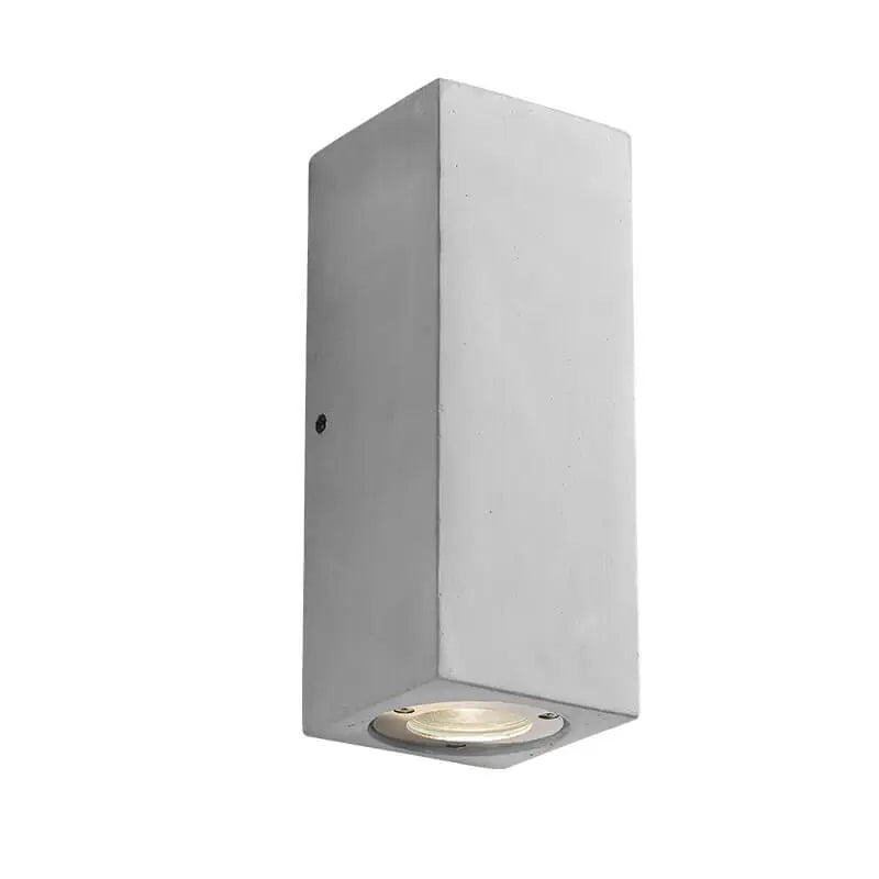 Industrial Cement Square Outdoor 1-Light Waterproof Wall Sconce Lamp Cuvalon