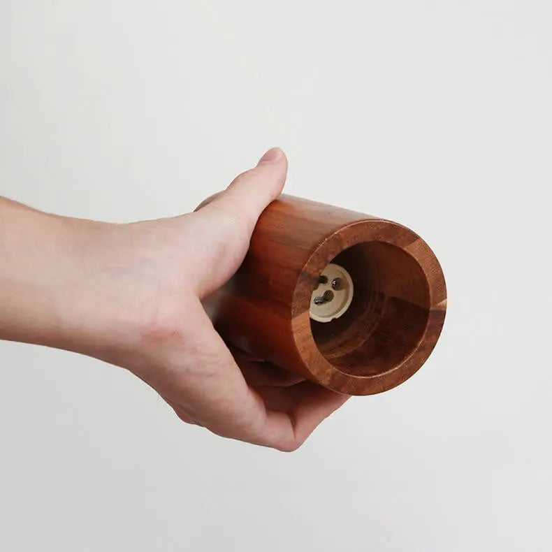 Simple Wooden Cylindrical 1-Light Small Pendant Light Cuvalon