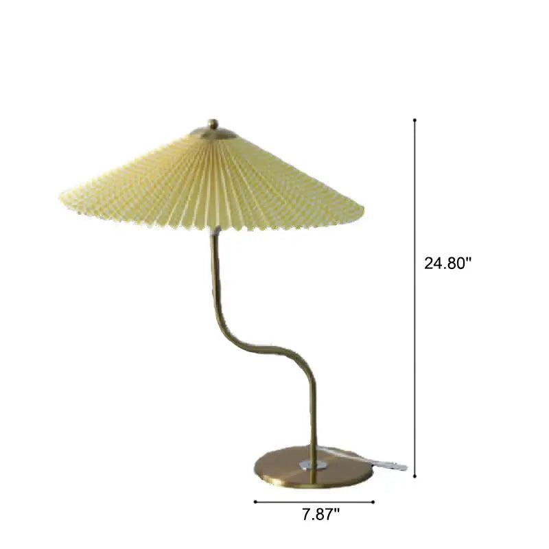Retro Pleated Umbrella Shaped 1-Light Decorative Table Lamp Cuvalon