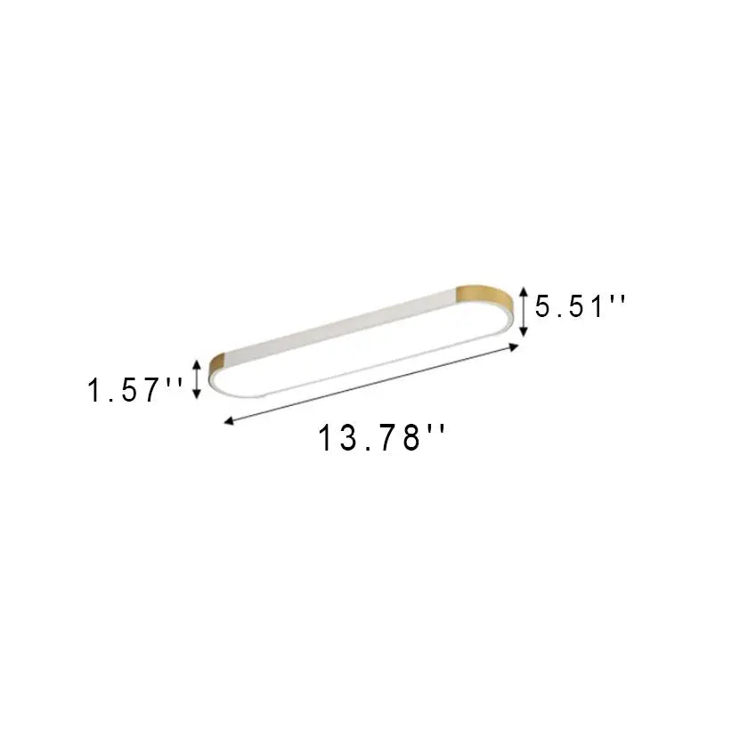 Modern Minimalist Rectangular Ring LED Flush Mount Ceiling Light Cuvalon