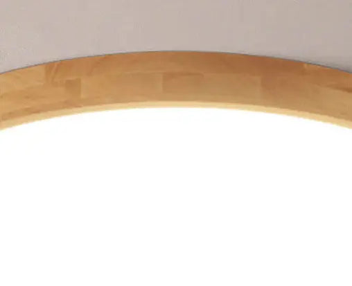 Nordic Solid Wood Round Ultra-Thin LED Flush Mount Ceiling Light Cuvalon