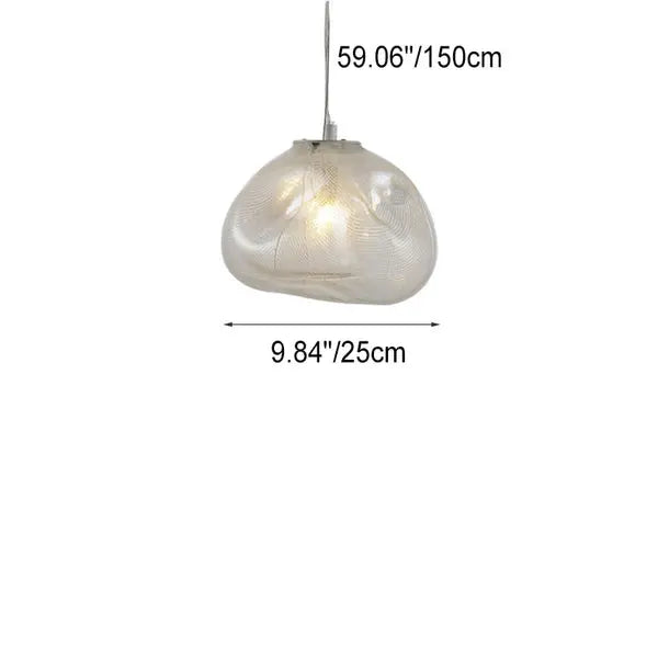 Modern Shaped Glass 1-Light Cloud Suspension Pendant Light Cuvalon