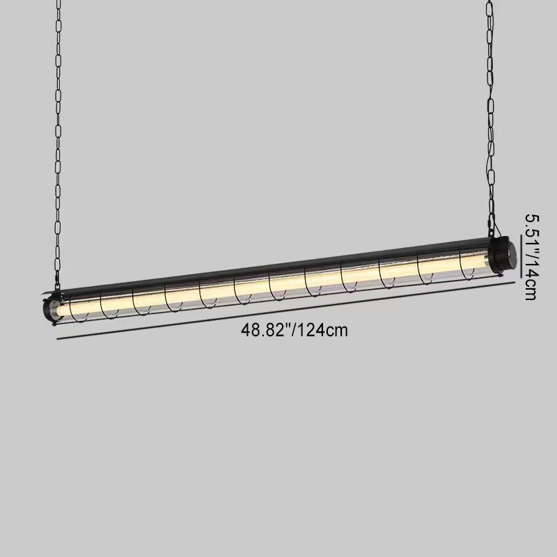 Contemporary Industrial Long Hardware Acrylic 1/2 Light Island Light Chandelier For Dining Room Cuvalon