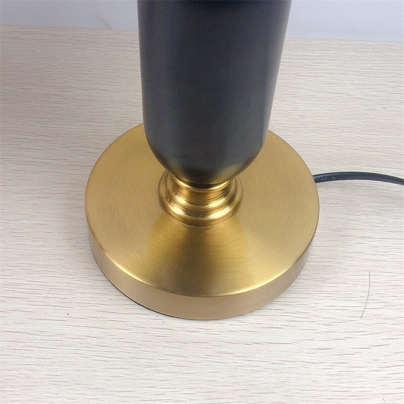 Retro Pleated Shade Column Base 1-Light Table Lamp Cuvalon