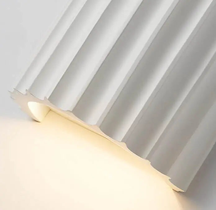 Macaron Resin Striped Half Cylinder 1-Light Wall Sconce Lamp Cuvalon