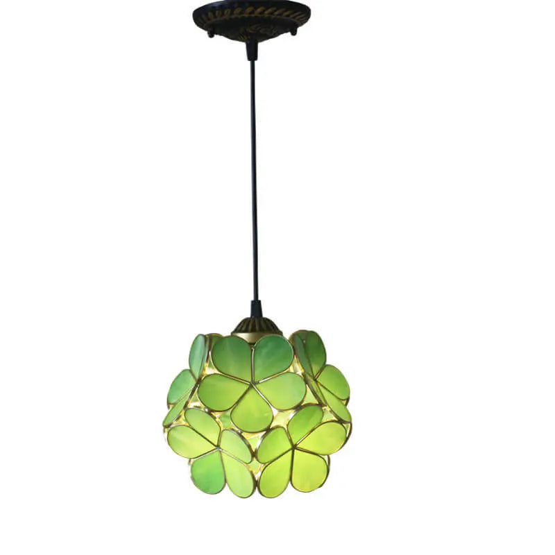 Vintage Stained Glass Petal 1-Light Pendant Light Cuvalon