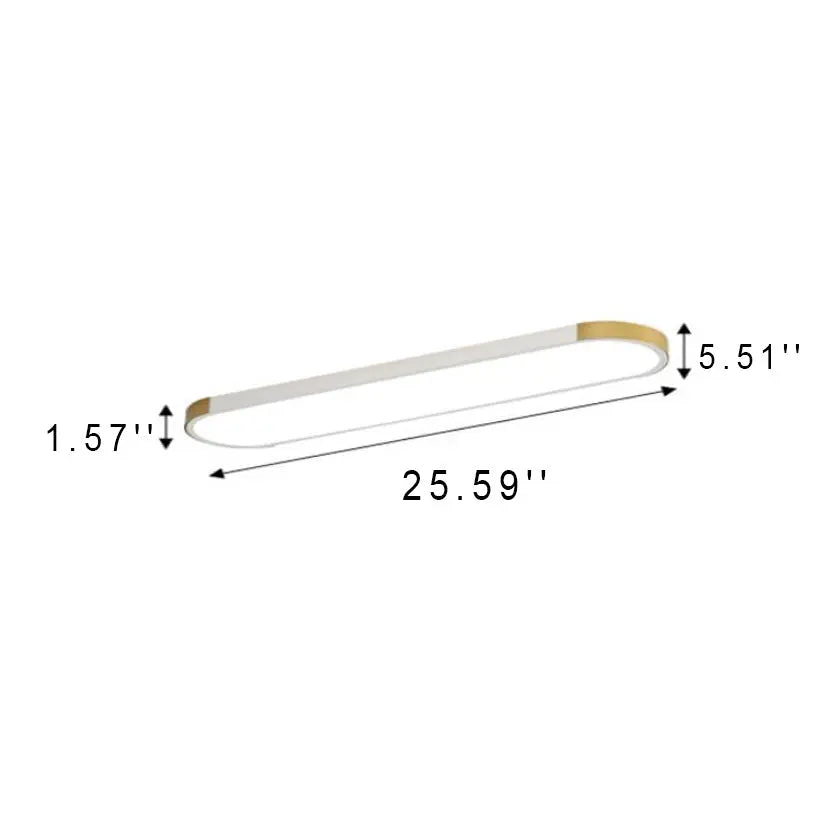 Modern Minimalist Rectangular Ring LED Flush Mount Ceiling Light Cuvalon