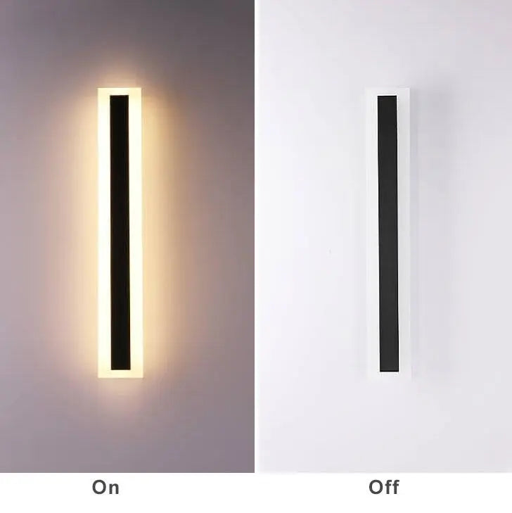 Minimalistic Elongated Bar Shaped 1-Light LED Acrylic Outdoor Waterproof Wall Light Cuvalon