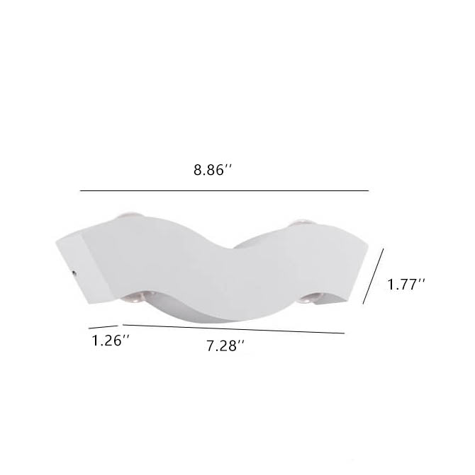 Modern Aluminum Wave LED Waterproof Outdoor Wall Sconce Lamp Cuvalon